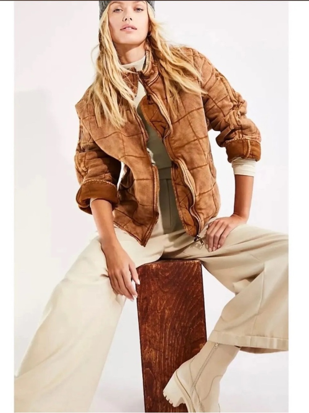 Free People Doleman Quilted Bomber Jacket